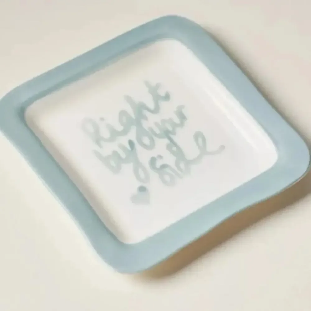 Anthropologie L & Clay Trinket Dish in Blue & Ivory NIB - Picture 2 of 3